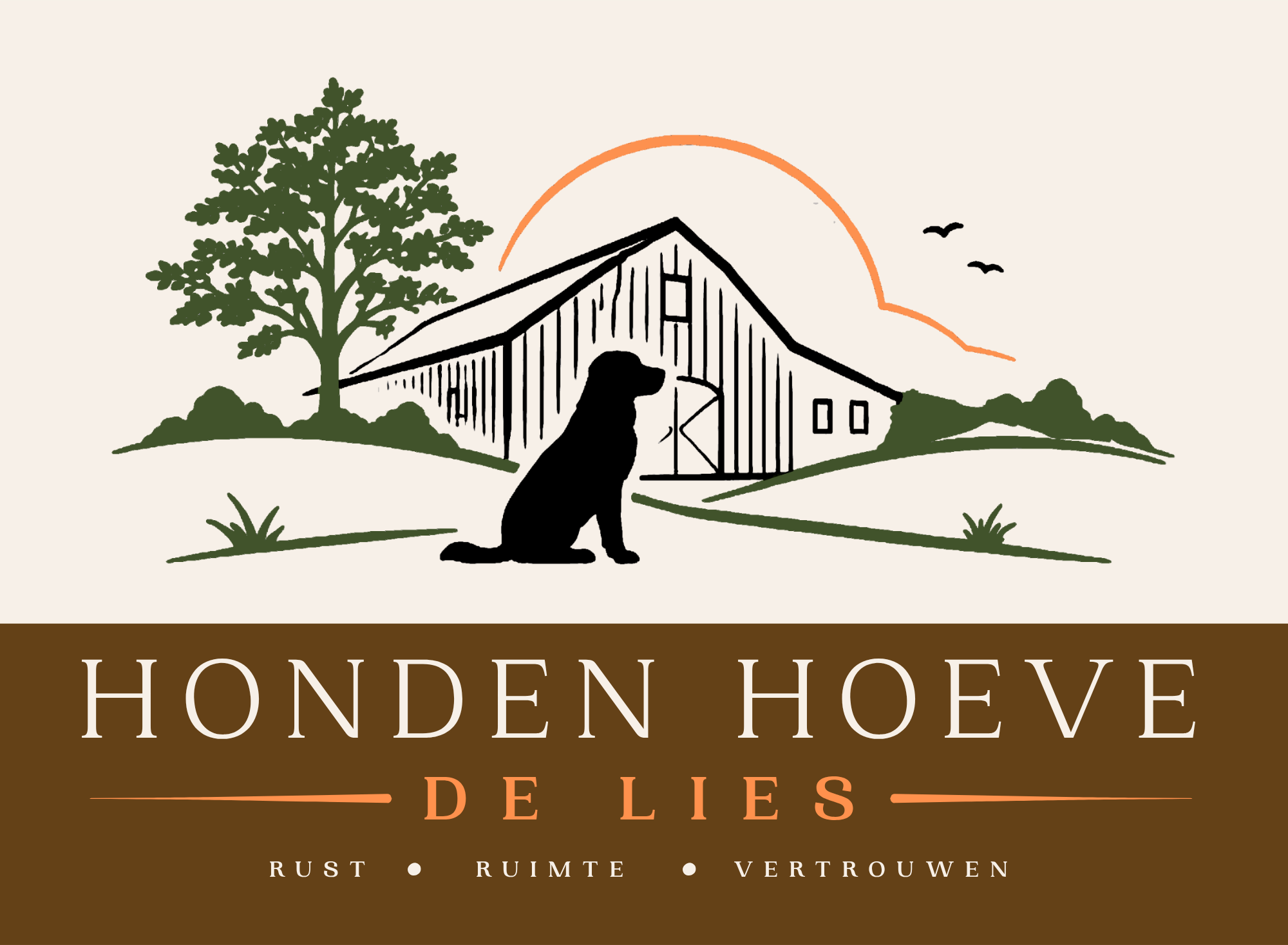 Logo Honden Hoeve de Lies — rust, ruimte en vertrouwen.